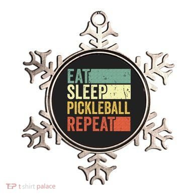 Eat Sleep Pickleball Repeat Vintage Retro Ornament