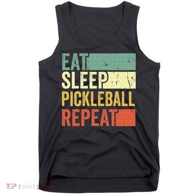 Eat Sleep Pickleball Repeat Vintage Retro Tank Top