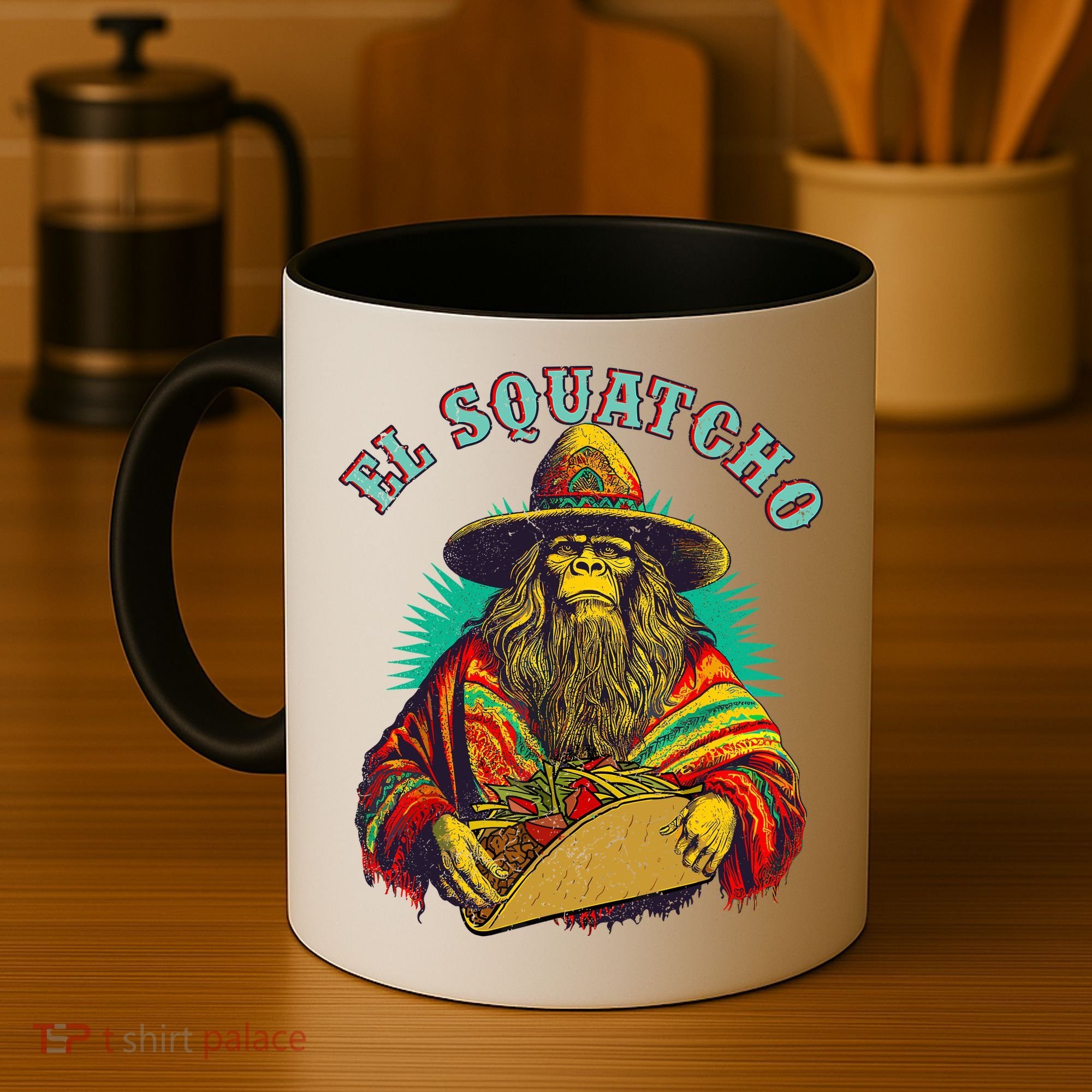 El Squatcho Poncho Taco Western Bigfoot Sasquatch Lovers Coffee Mug
