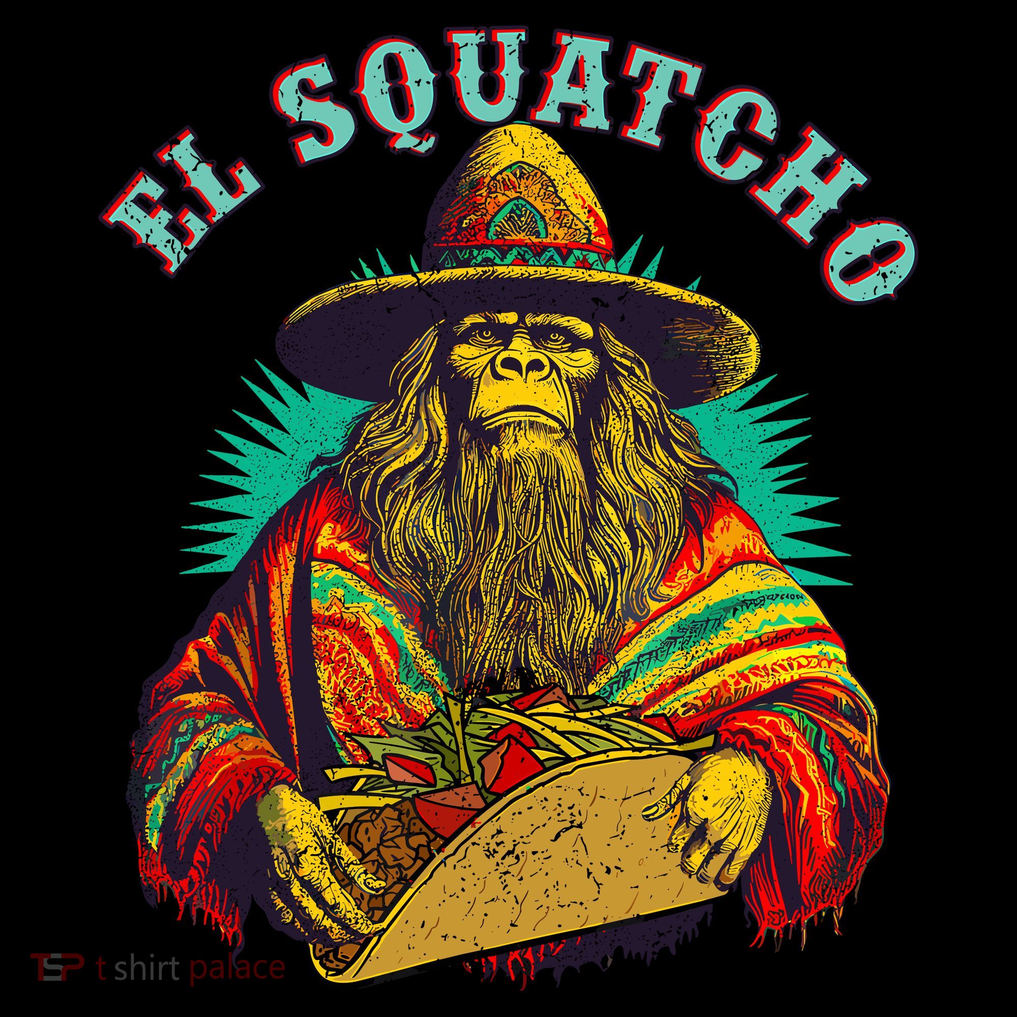 El Squatcho Poncho Taco Western Bigfoot Sasquatch Lovers Women's Hoodie