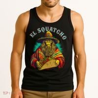 El Squatcho Poncho Taco Western Bigfoot Sasquatch Lovers Tank Top thumb 3