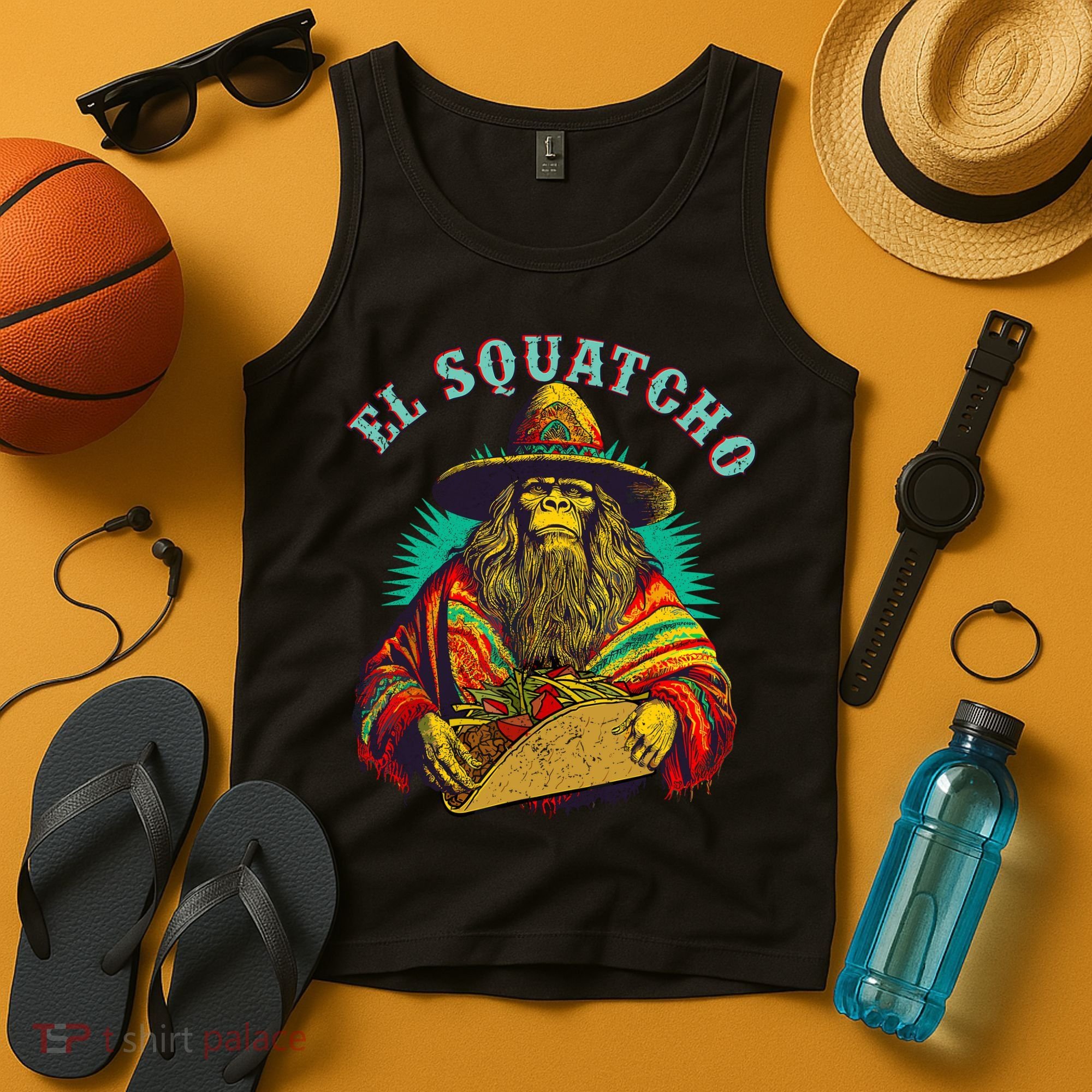 El Squatcho Poncho Taco Western Bigfoot Sasquatch Lovers Tank Top