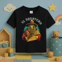 El Squatcho Poncho Taco Western Bigfoot Sasquatch Lovers Toddler T-Shirt thumb 3