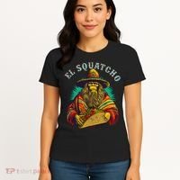 El Squatcho Poncho Taco Western Bigfoot Sasquatch Lovers Women's T-Shirt thumb 4