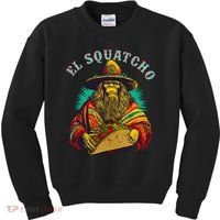 El Squatcho Poncho Taco Western Bigfoot Sasquatch Lovers Kids Sweatshirt thumb 0
