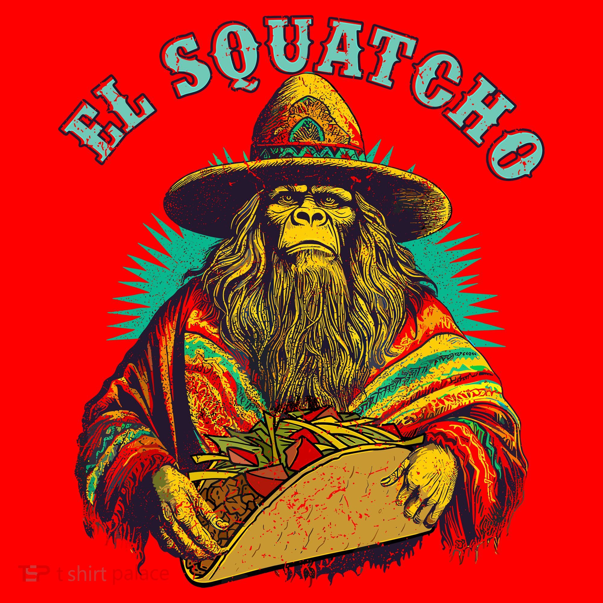 El Squatcho Poncho Taco Western Bigfoot Sasquatch Lovers Santa Hat