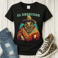 El Squatcho Poncho – Western Bigfoot Funny Sasquatch Women's T-Shirt thumb 3