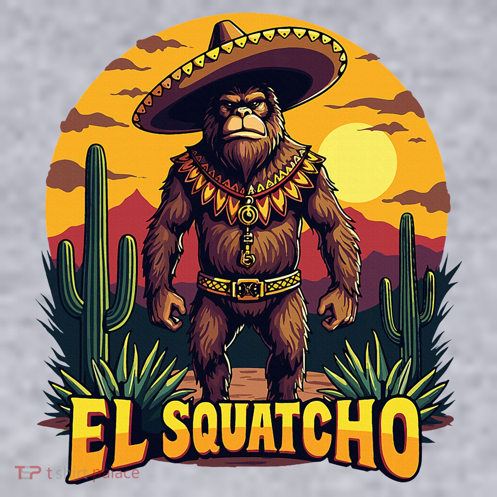 El Squatcho Poncho Funny Mexican Bigfoot Sasquatch Guardian Women's Sweatshirt