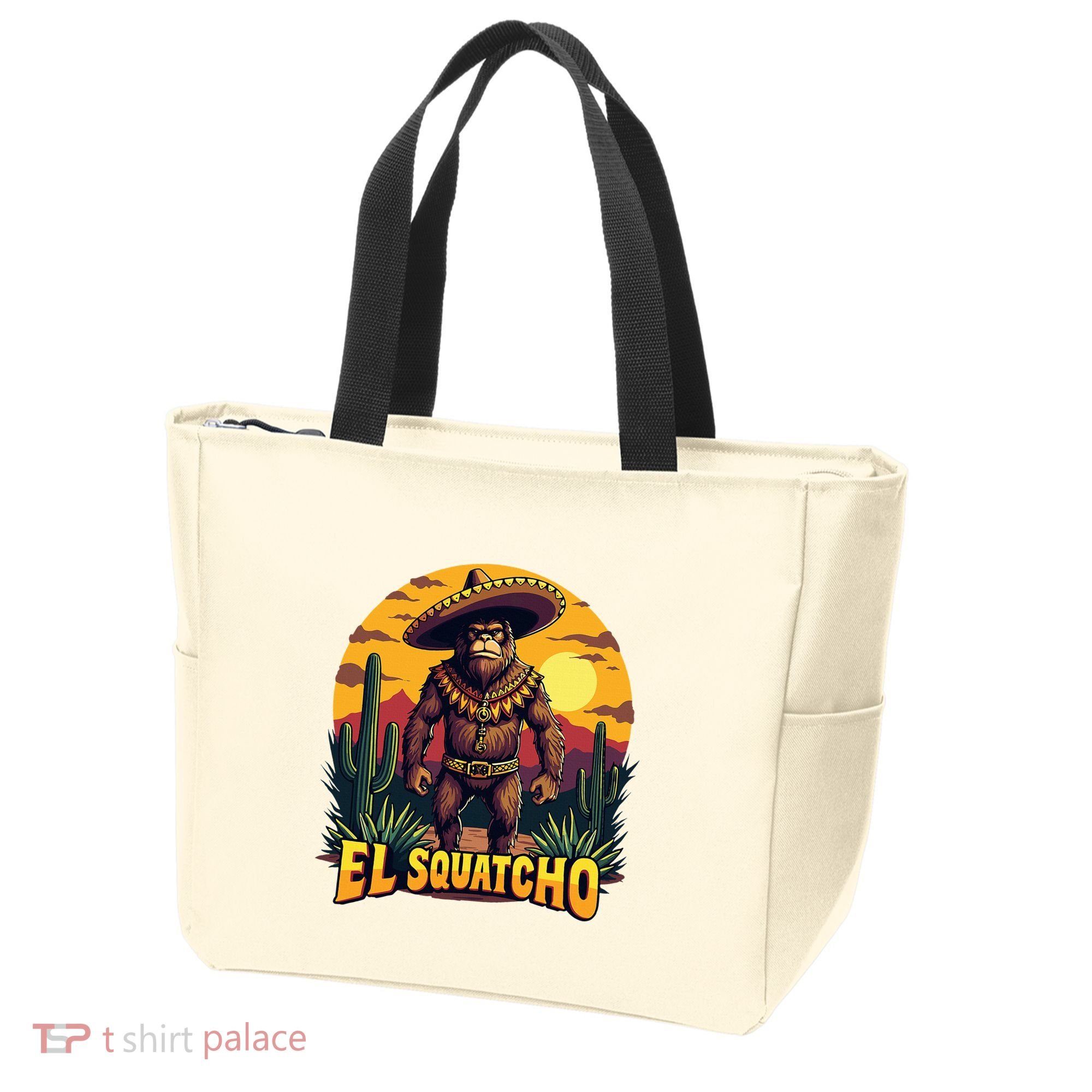 El Squatcho Poncho Funny Mexican Bigfoot Sasquatch Guardian Tote Bag