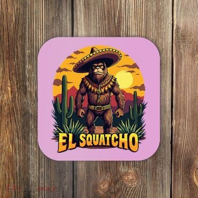 El Squatcho Poncho Funny Mexican Bigfoot Sasquatch Guardian Coaster
