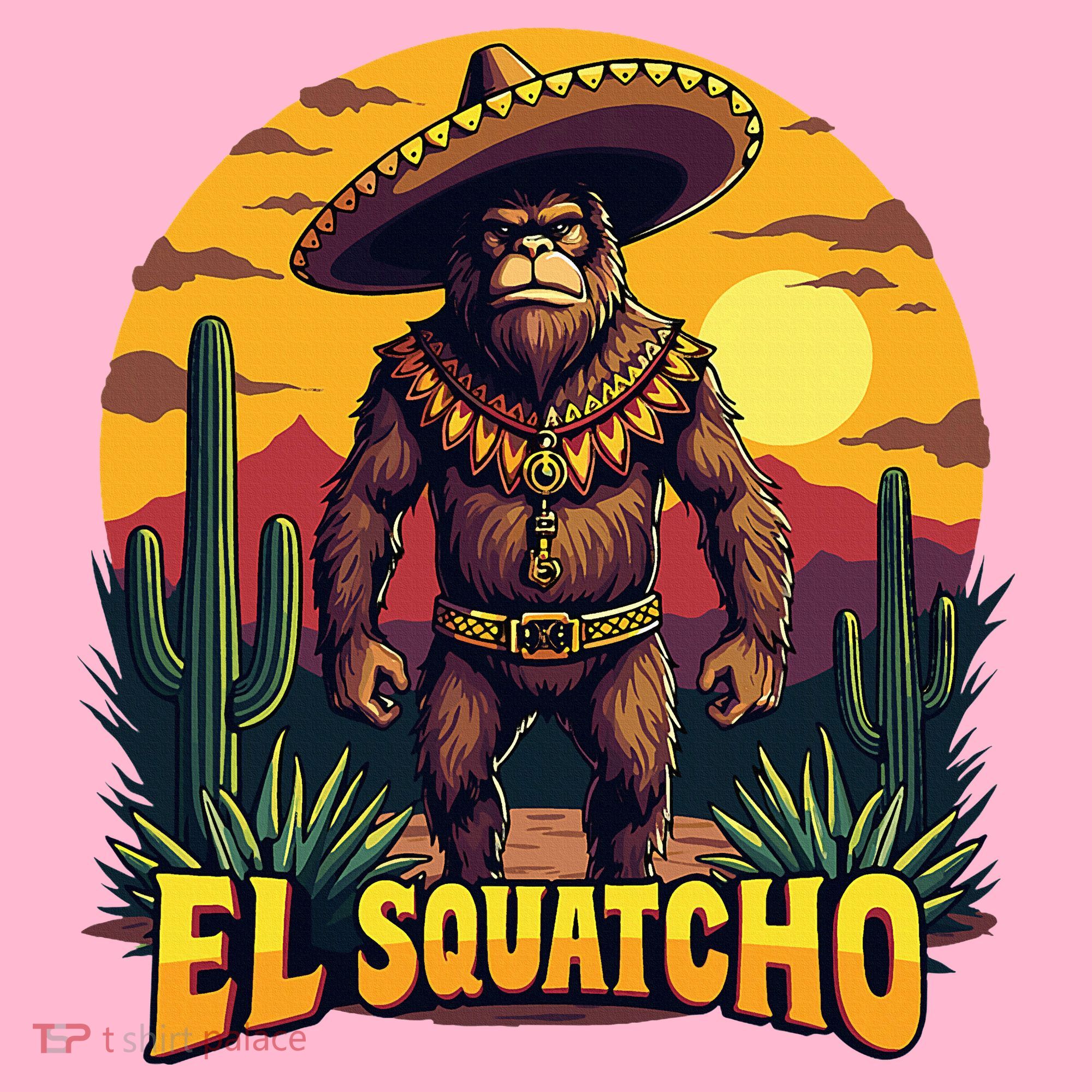 El Squatcho Poncho Funny Mexican Bigfoot Sasquatch Guardian Coaster