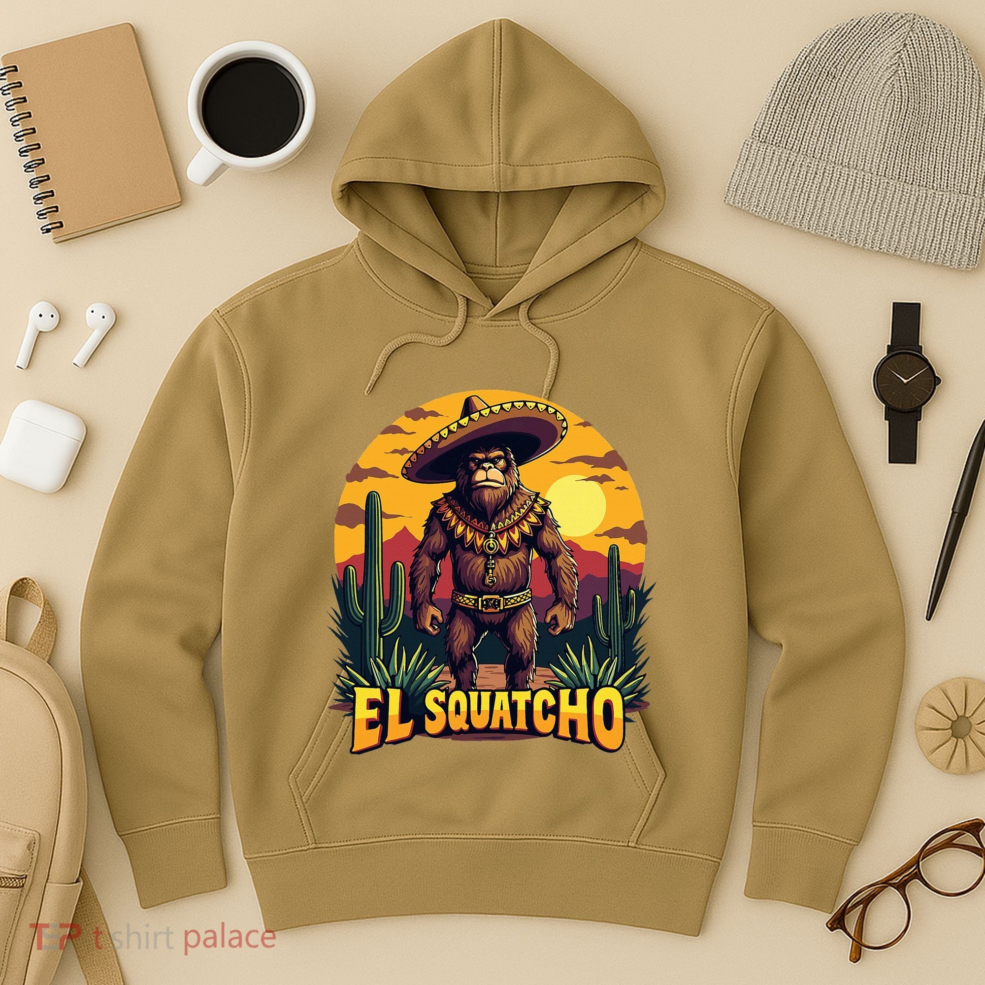 El Squatcho Poncho Funny Mexican Bigfoot Sasquatch Guardian Hoodie