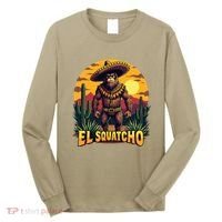 El Squatcho Poncho Funny Mexican Bigfoot Sasquatch Guardian Long Sleeve Shirt thumb 0
