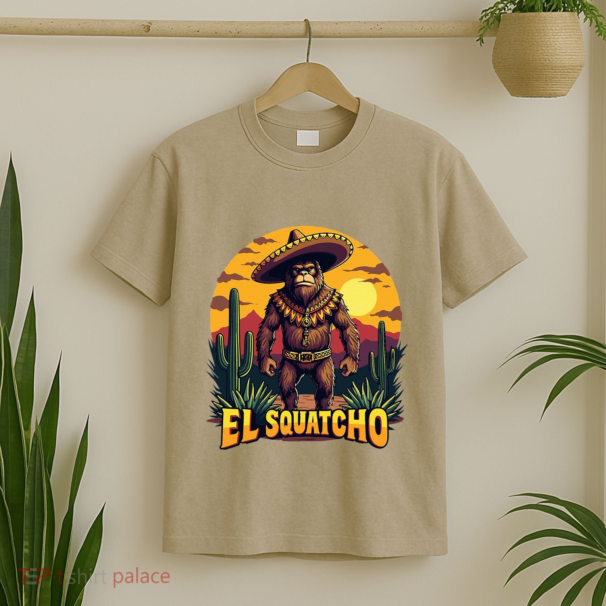 El Squatcho Poncho Funny Mexican Bigfoot Sasquatch Guardian T-Shirt