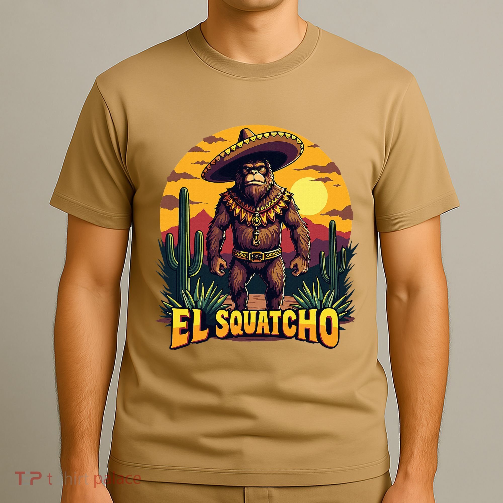 El Squatcho Poncho Funny Mexican Bigfoot Sasquatch Guardian T-Shirt