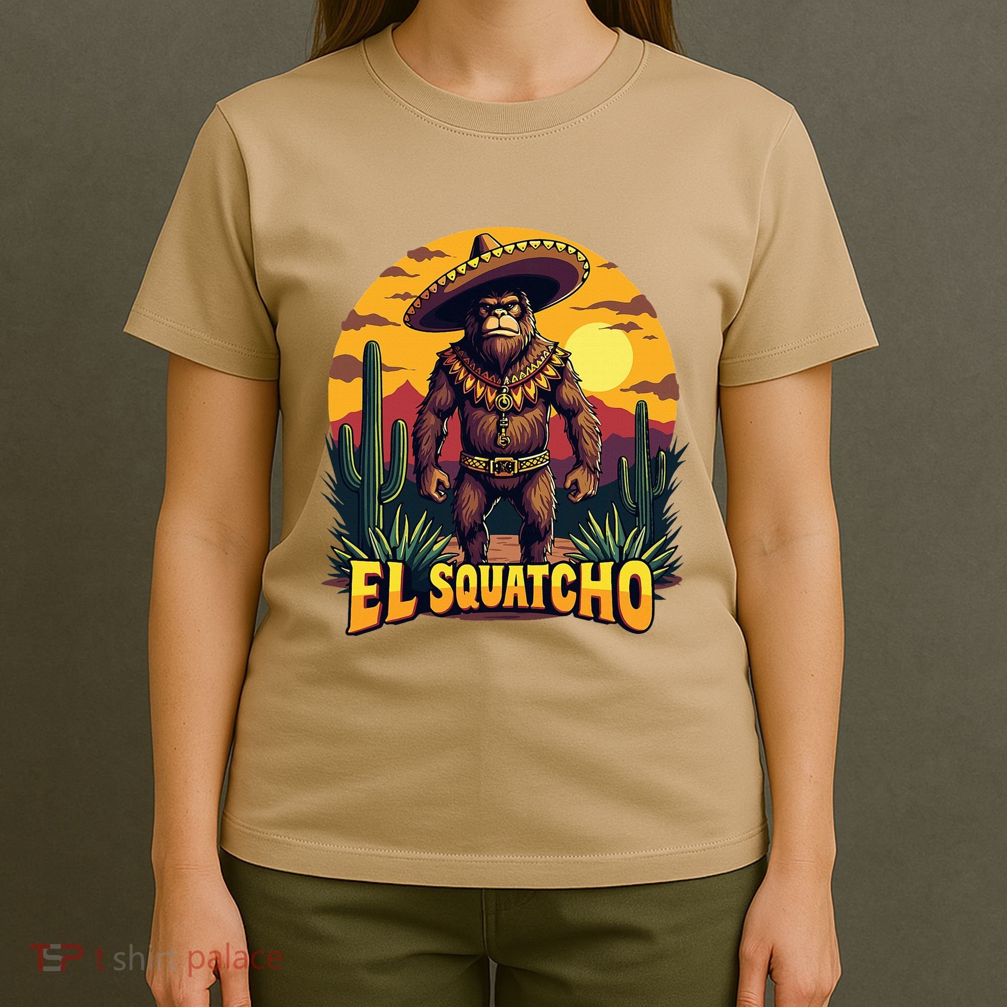 El Squatcho Poncho Funny Mexican Bigfoot Sasquatch Guardian T-Shirt