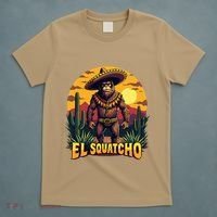 El Squatcho Poncho Funny Mexican Bigfoot Sasquatch Guardian T-Shirt thumb 5