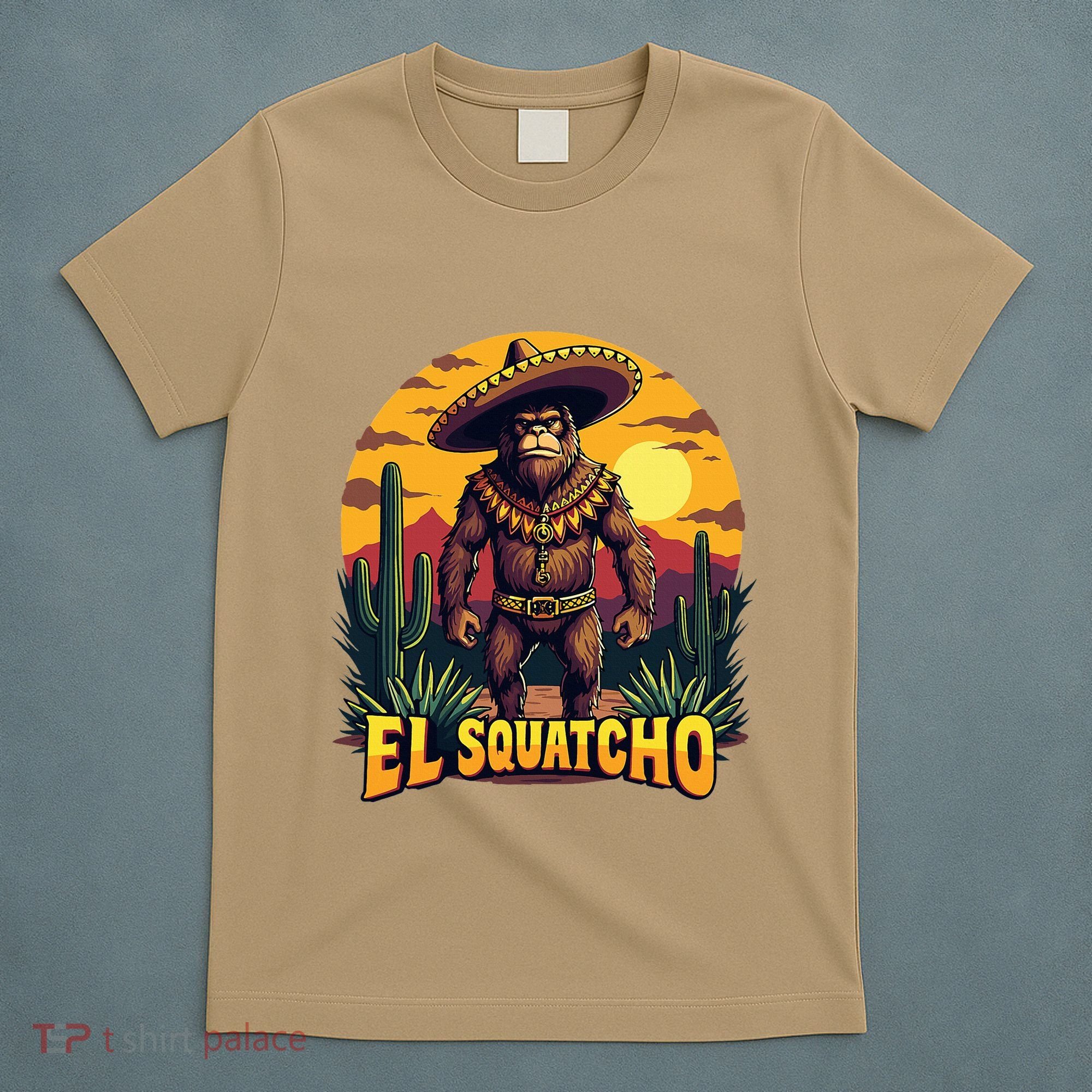 El Squatcho Poncho Funny Mexican Bigfoot Sasquatch Guardian T-Shirt
