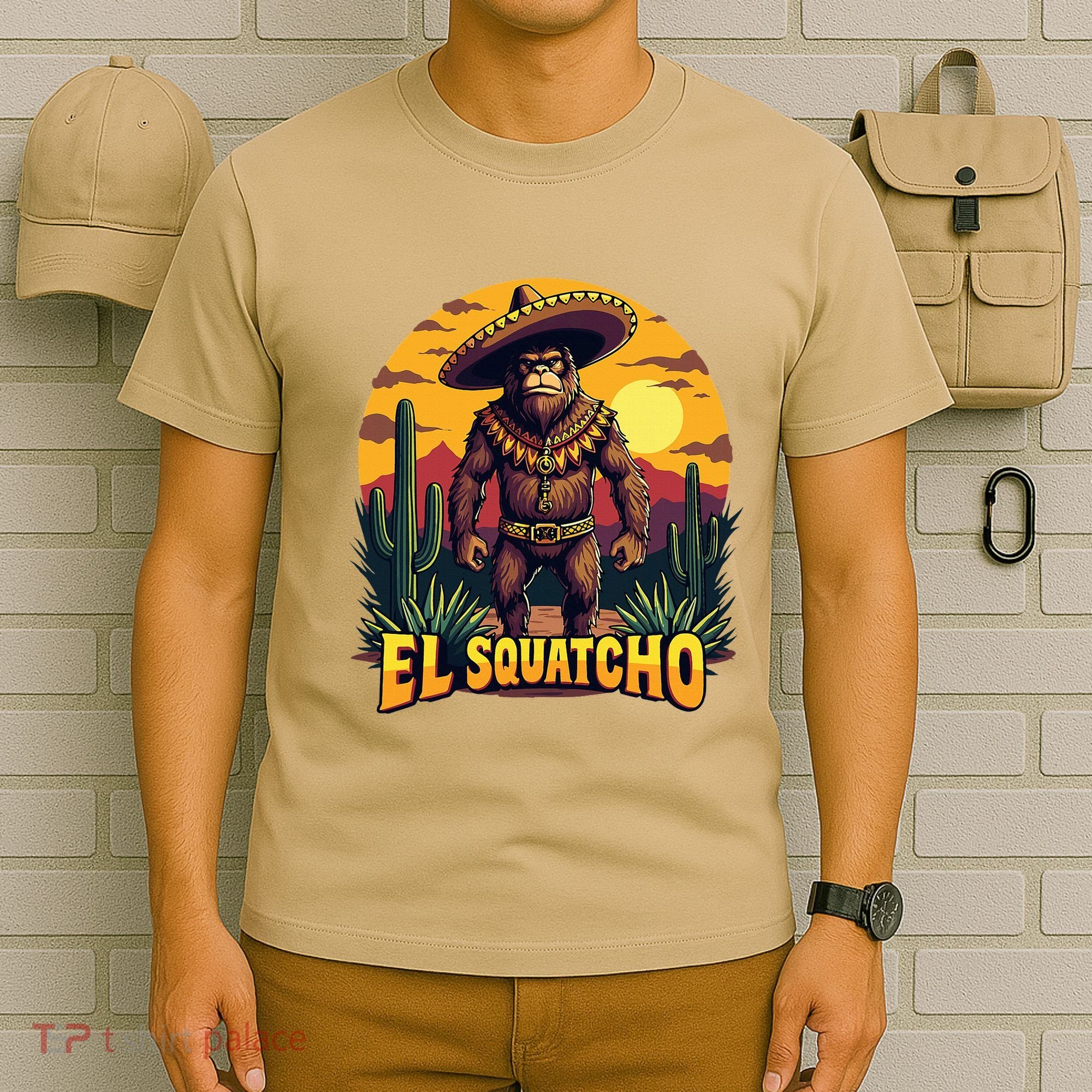 El Squatcho Poncho Funny Mexican Bigfoot Sasquatch Guardian T-Shirt