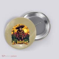 El Squatcho Poncho Funny Mexican Bigfoot Sasquatch Guardian Button thumb 0