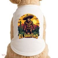 El Squatcho Poncho Funny Mexican Bigfoot Sasquatch Guardian Doggie Tank thumb 0