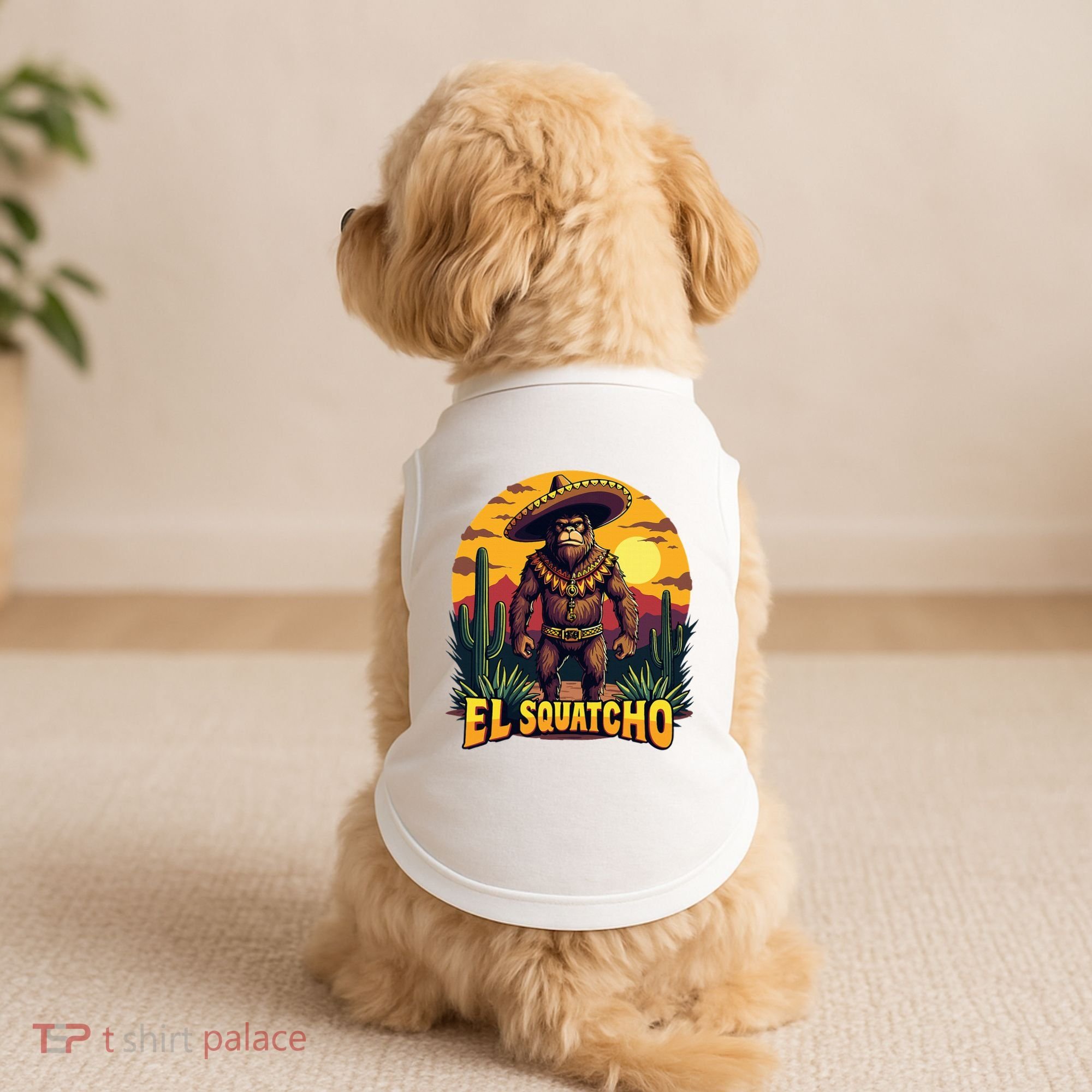 El Squatcho Poncho Funny Mexican Bigfoot Sasquatch Guardian Doggie Tank
