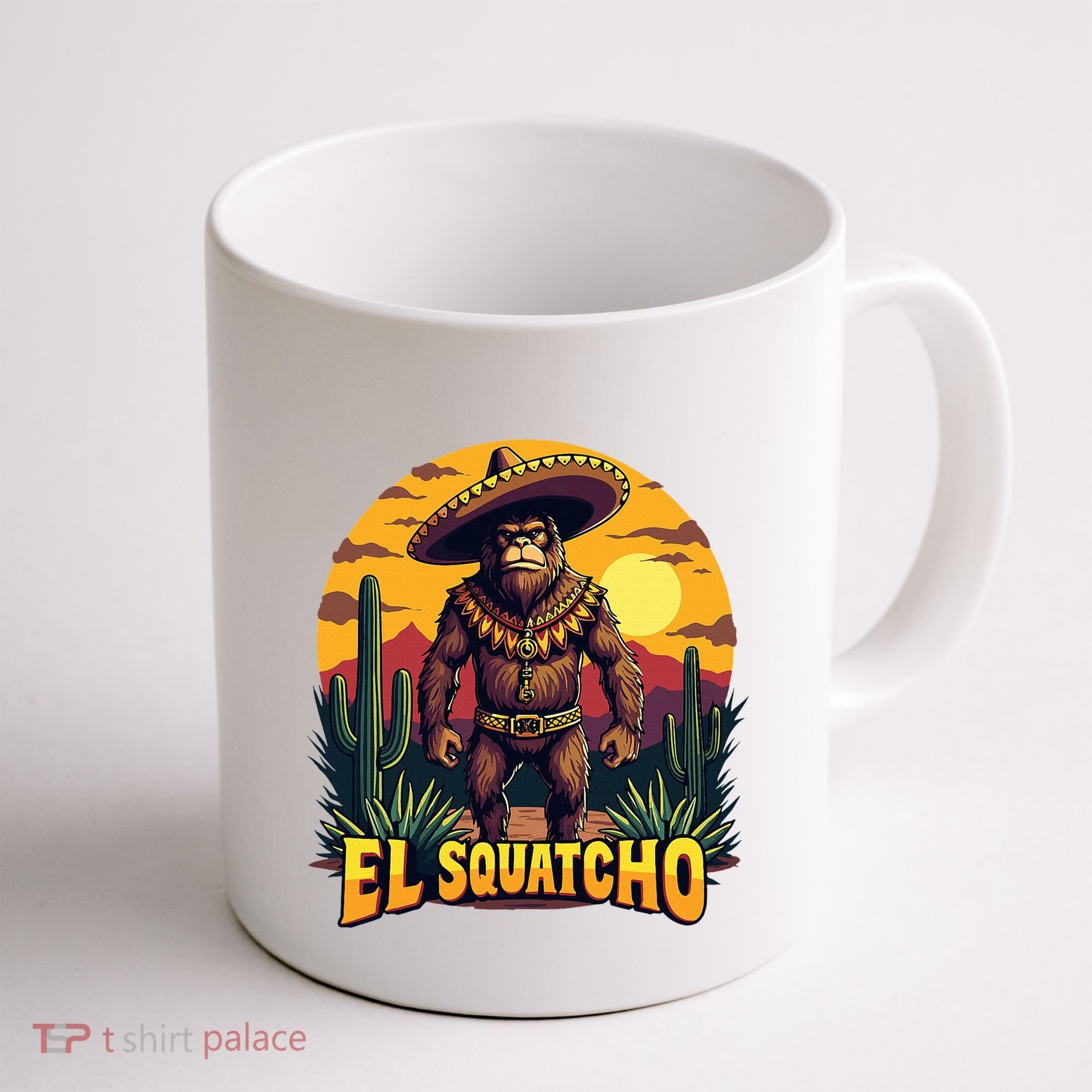 El Squatcho Poncho Funny Mexican Bigfoot Sasquatch Guardian Coffee Mug