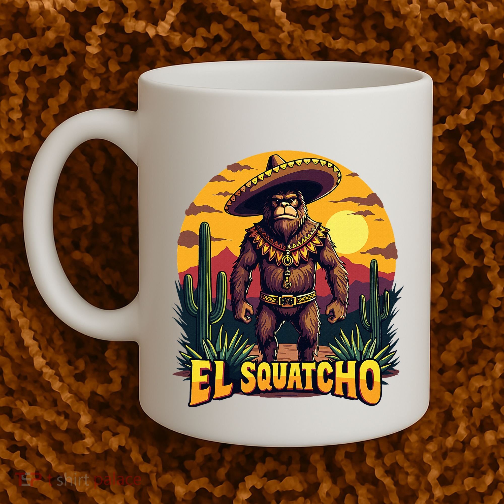 El Squatcho Poncho Funny Mexican Bigfoot Sasquatch Guardian Coffee Mug