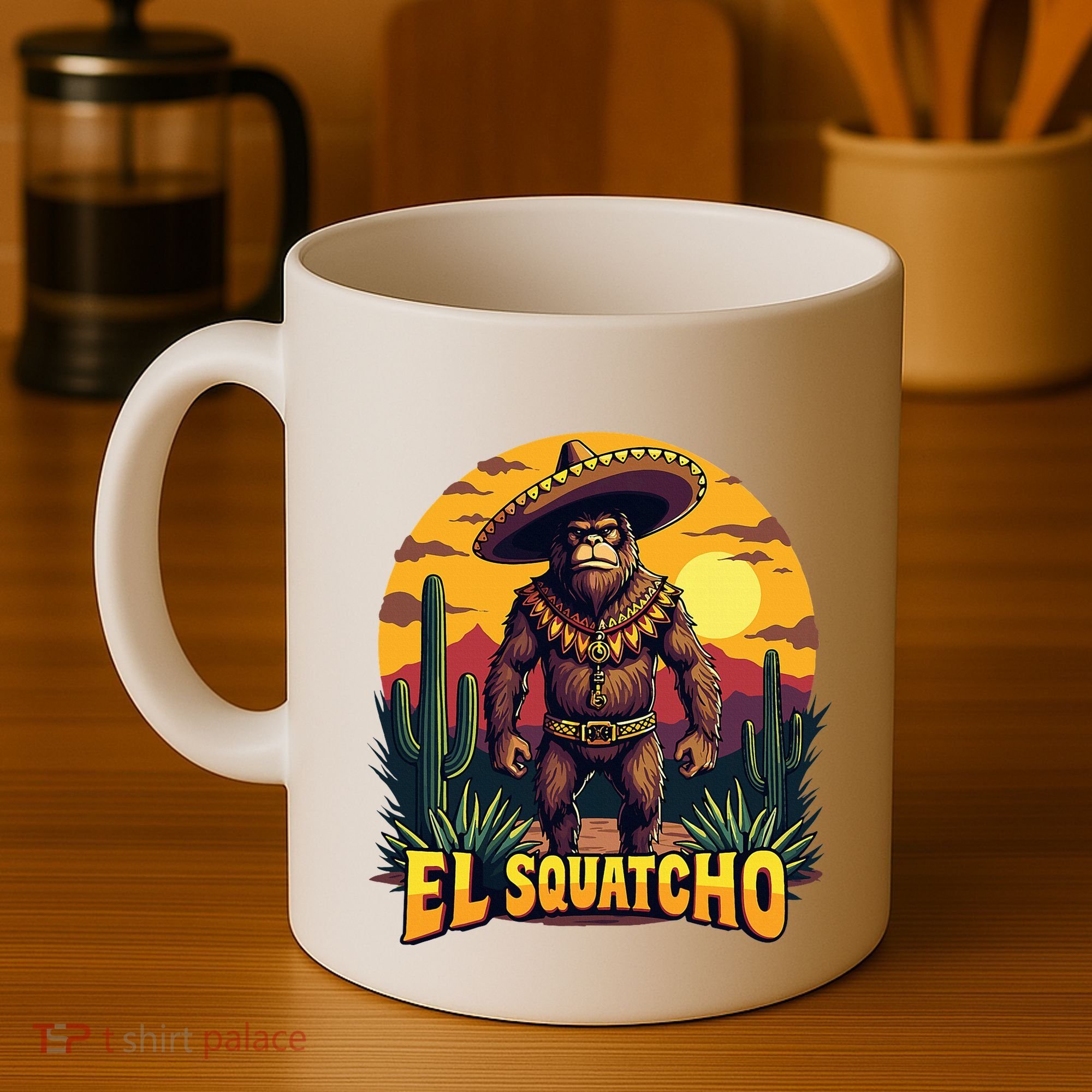 El Squatcho Poncho Funny Mexican Bigfoot Sasquatch Guardian Coffee Mug