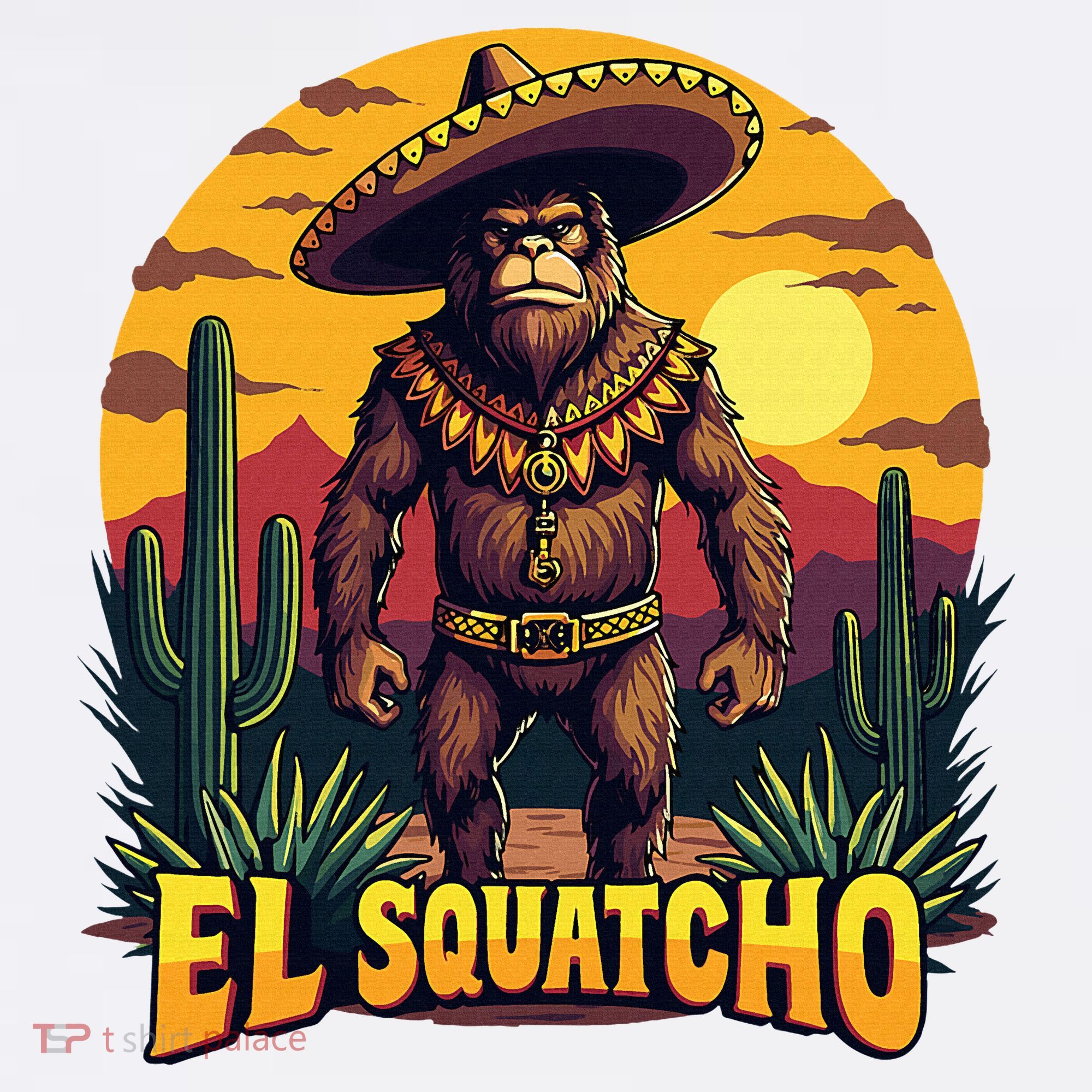 El Squatcho Poncho Funny Mexican Bigfoot Sasquatch Guardian Women's Hoodie