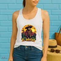 El Squatcho Poncho Funny Mexican Bigfoot Sasquatch Guardian Women's Tank Top thumb 2
