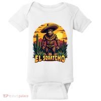 El Squatcho Poncho Funny Mexican Bigfoot Sasquatch Guardian Baby Bodysuit thumb 0