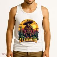 El Squatcho Poncho Funny Mexican Bigfoot Sasquatch Guardian Tank Top thumb 3