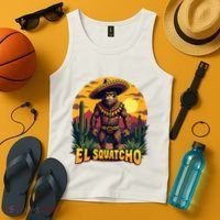 El Squatcho Poncho Funny Mexican Bigfoot Sasquatch Guardian Tank Top thumb 4