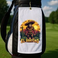 El Squatcho Poncho Funny Mexican Bigfoot Sasquatch Guardian Golf Towel thumb 2
