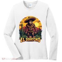 El Squatcho Poncho Funny Mexican Bigfoot Sasquatch Guardian Women's Long Sleeve Shirt thumb 0