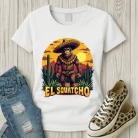 El Squatcho Poncho Funny Mexican Bigfoot Sasquatch Guardian Women's T-Shirt thumb 3