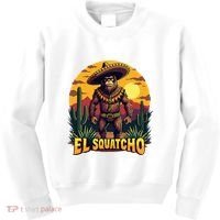 El Squatcho Poncho Funny Mexican Bigfoot Sasquatch Guardian Kids Sweatshirt thumb 0