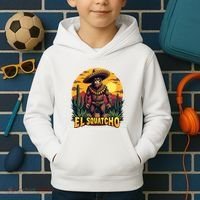 El Squatcho Poncho Funny Mexican Bigfoot Sasquatch Guardian Kids Hoodie thumb 2