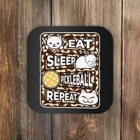 Eat Sleep Pickleball Repeat Girl Pickleball Lover Outfit Coaster thumb 0