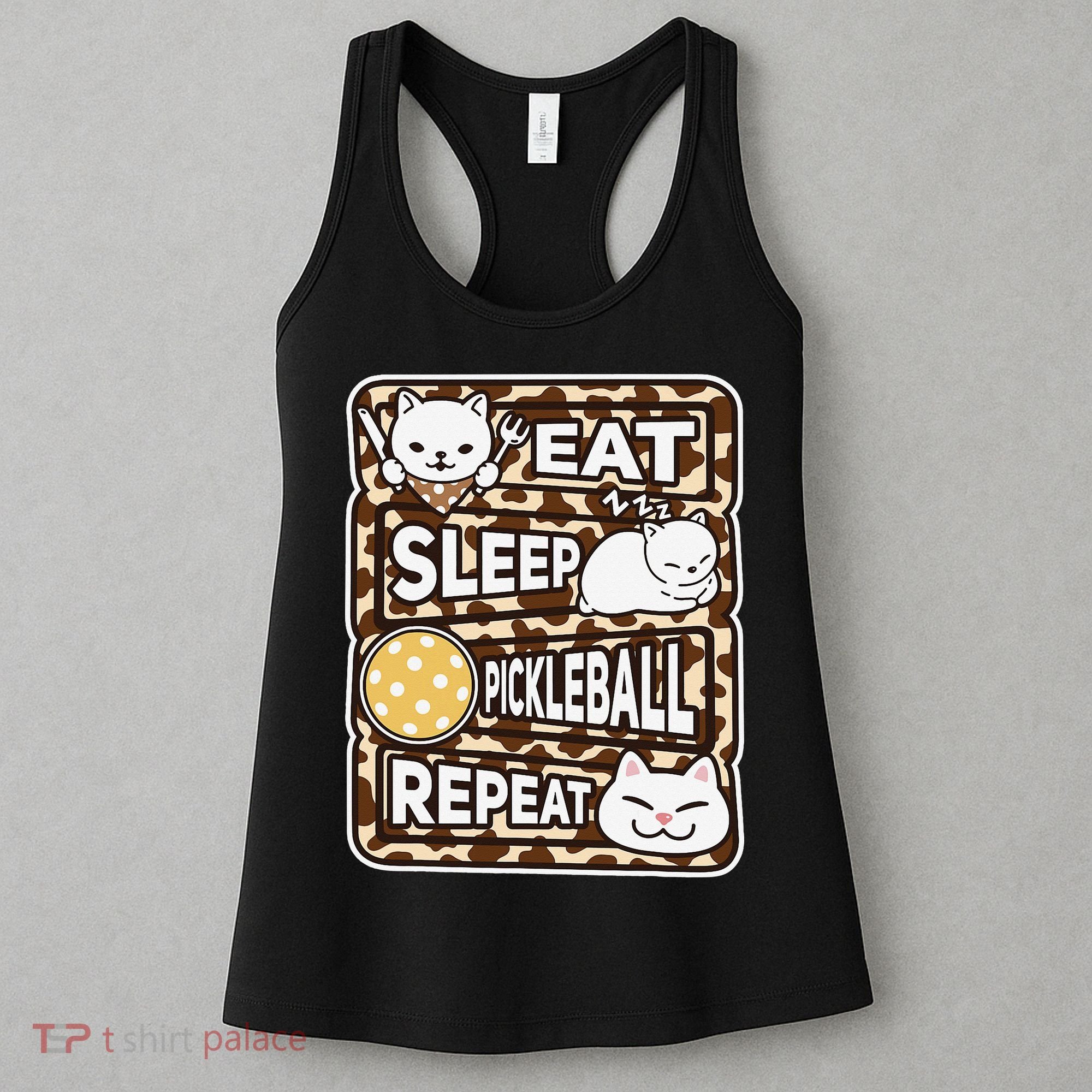 Eat Sleep Pickleball Repeat Girl Pickleball Lover Outfit Women's Tank Top