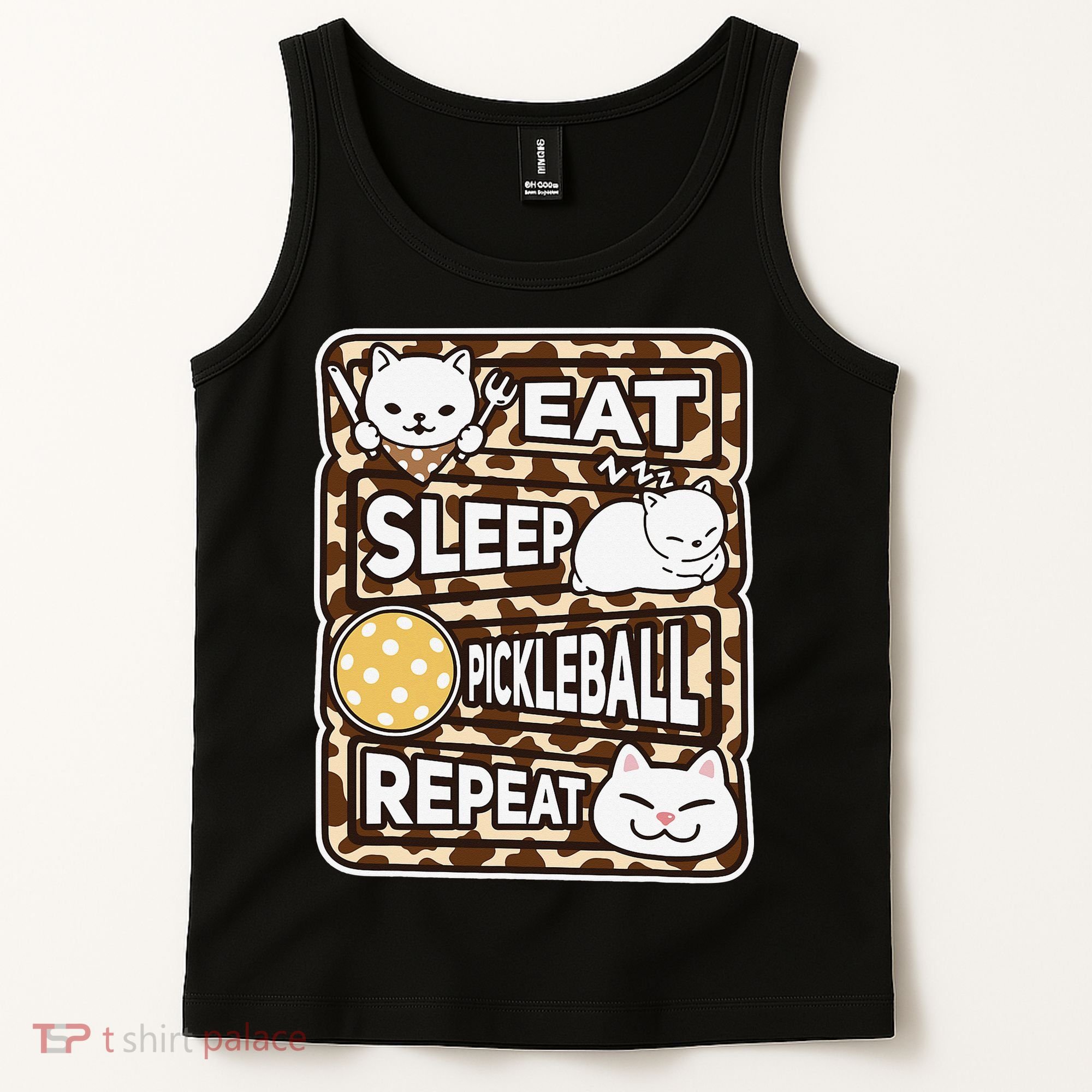 Eat Sleep Pickleball Repeat Girl Pickleball Lover Outfit Tank Top