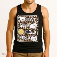 Eat Sleep Pickleball Repeat Girl Pickleball Lover Outfit Tank Top thumb 3