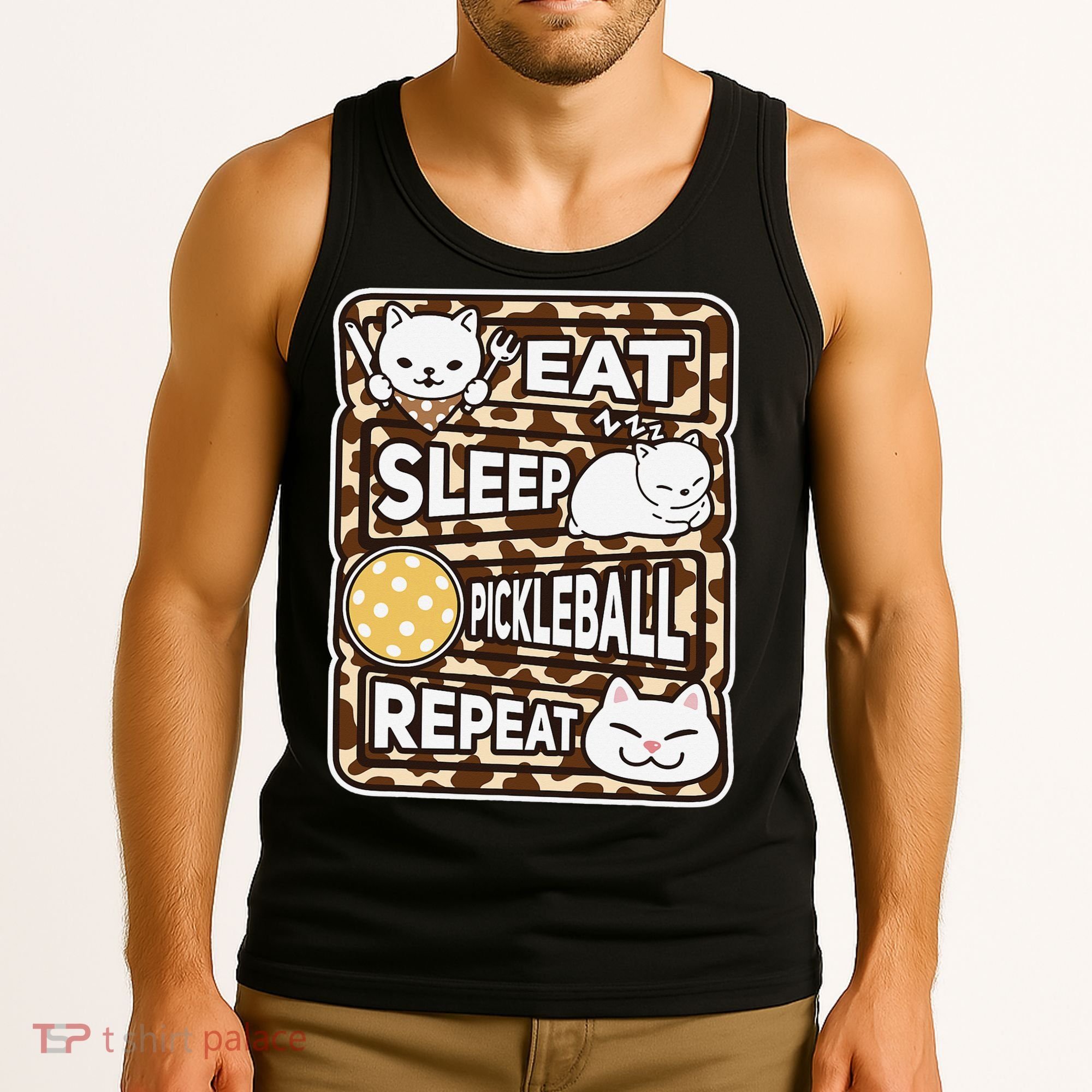 Eat Sleep Pickleball Repeat Girl Pickleball Lover Outfit Tank Top