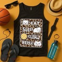 Eat Sleep Pickleball Repeat Girl Pickleball Lover Outfit Tank Top thumb 4