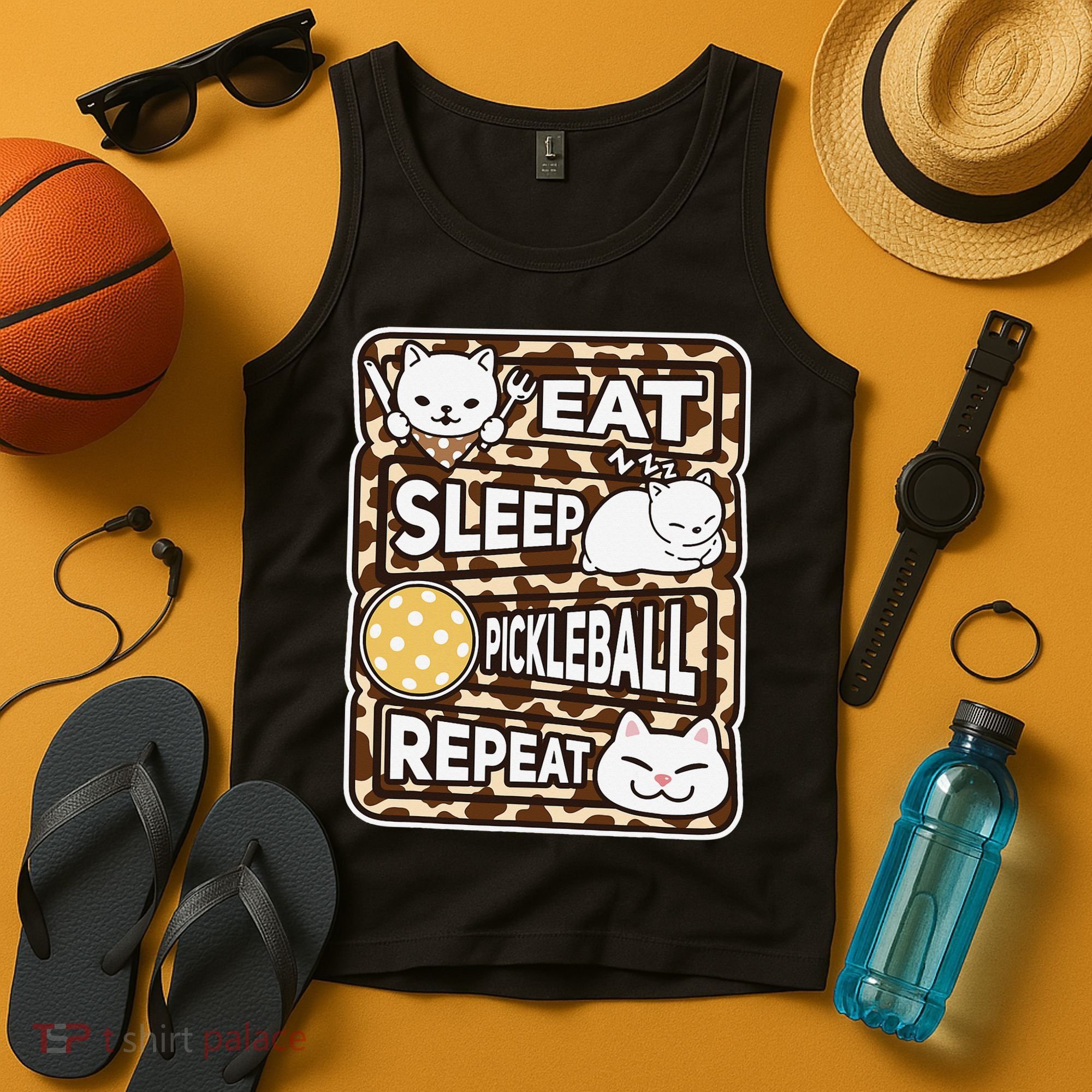 Eat Sleep Pickleball Repeat Girl Pickleball Lover Outfit Tank Top