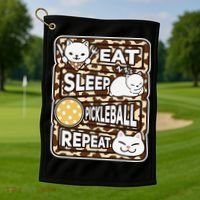 Eat Sleep Pickleball Repeat Girl Pickleball Lover Outfit Golf Towel thumb 1