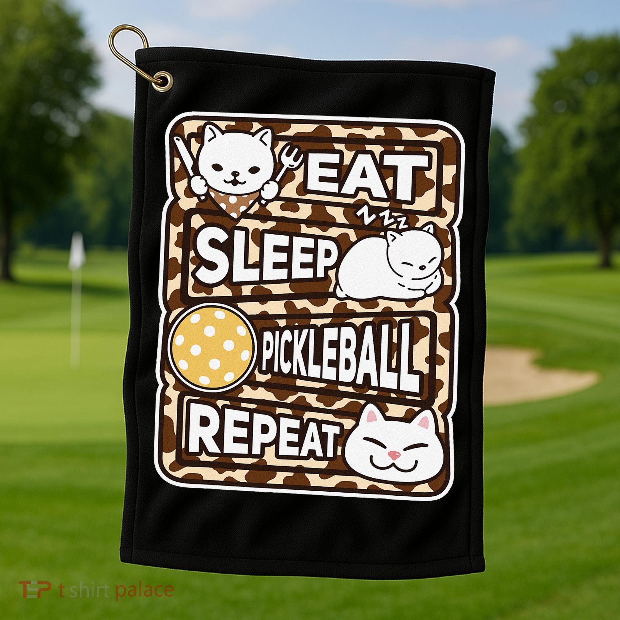 Eat Sleep Pickleball Repeat Girl Pickleball Lover Outfit Golf Towel
