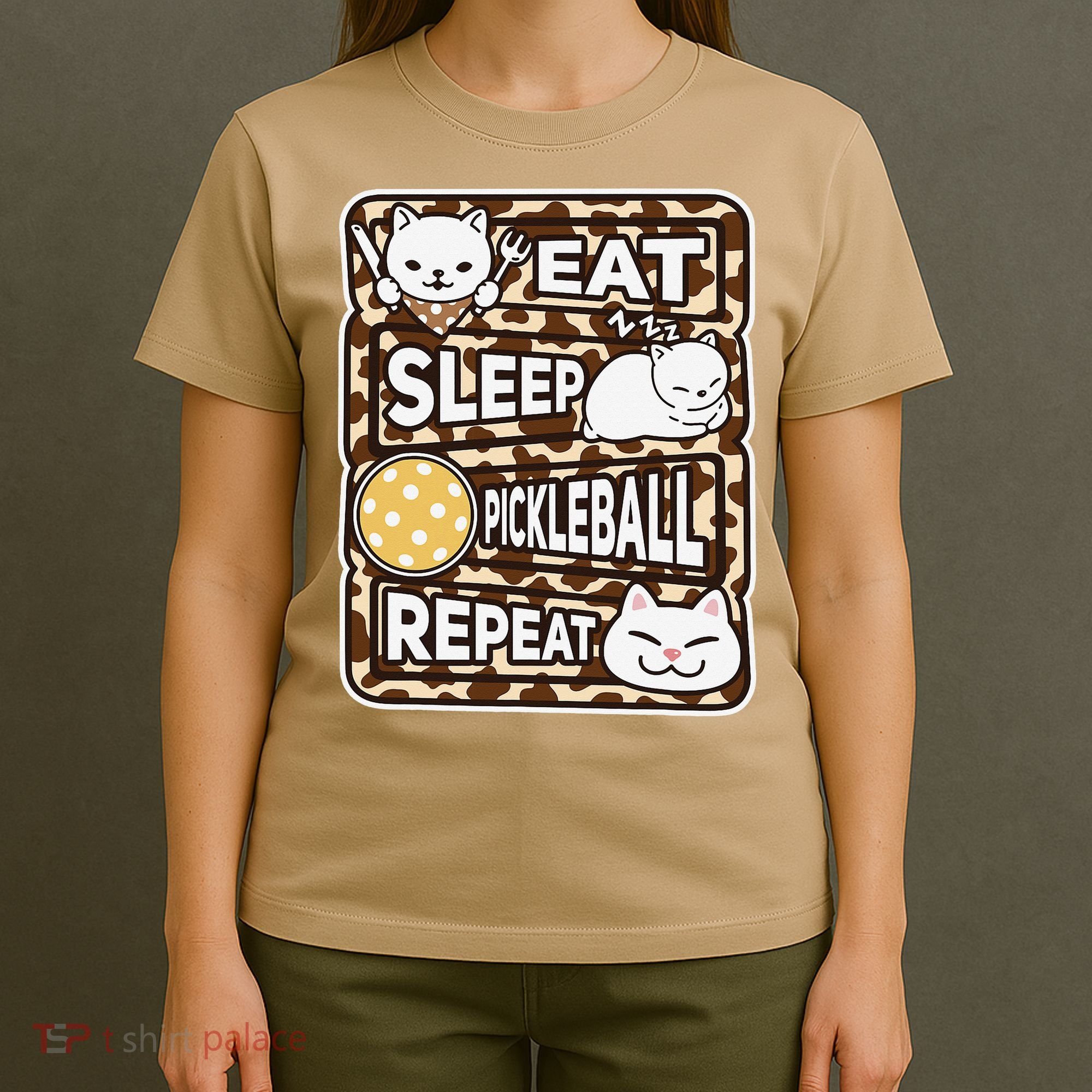 Eat Sleep Pickleball Repeat Girl Pickleball Lover Outfit T-Shirt