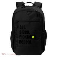 Eat Sleep Pickleball Repeat Funny Pickleball Quote Pickleball Text Backpack thumb 0